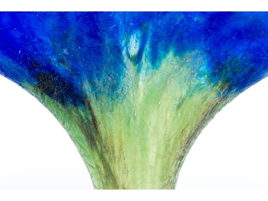 Stunning Arts And Crafts Art Glass Vase With Chipped Ice Finish, Ca. 1920 Or Earlier