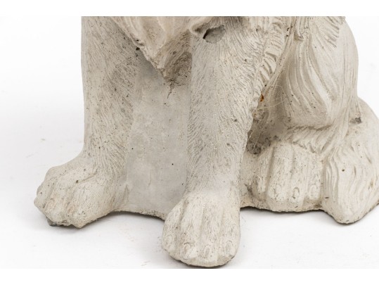 Cast Stone Seated Retriever Puppy