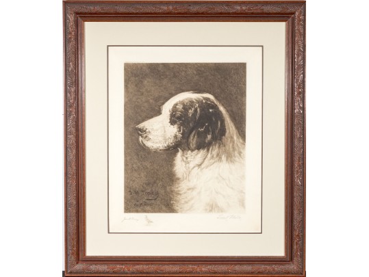 John Martin Tracy (1844-1893) Engraved Print Of English Setter By Emil Miler 