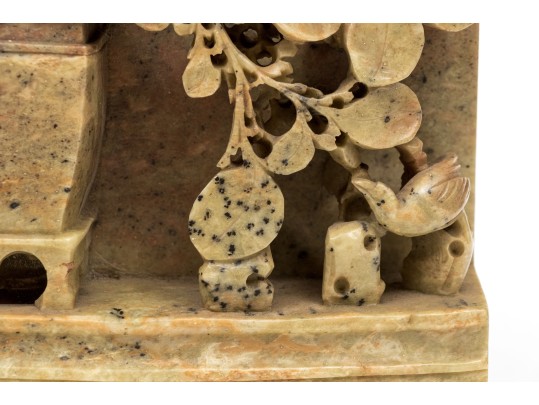Pair Of Chinese Carved Soapstone Bookends