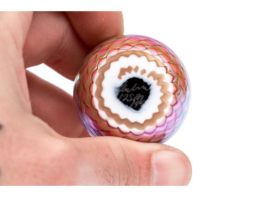 Gorgeous Group Of Two Diminutive Artisanal Glass Paperweights
