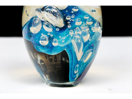 Robert Eickholt (American [OH], B. 1947) Duo Of Art Glass Paperweights