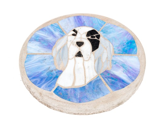 Slag Glass Mosaic Stepping Stone Of A Dog