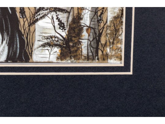 Marty H. Gordon (American [CT], 1947-2018) Print, English Setter With Birch Trees