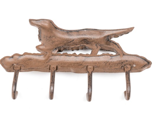 Playful Cast Iron Dog Form Coat Hook