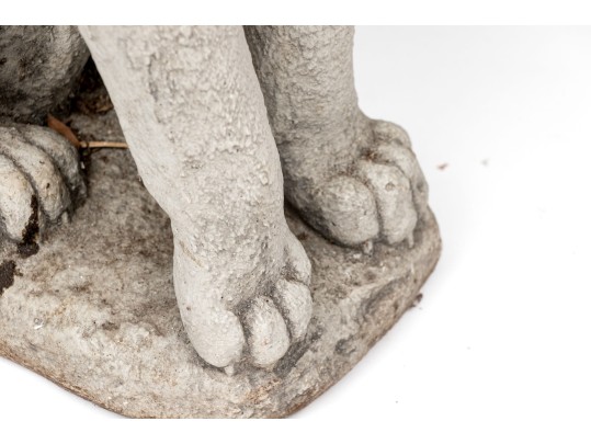 Cast Stone Seated Dog With Angel Wings
