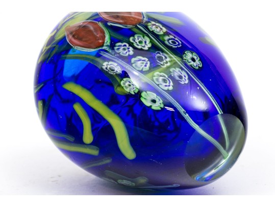 Art Glass Flower Motif Vase