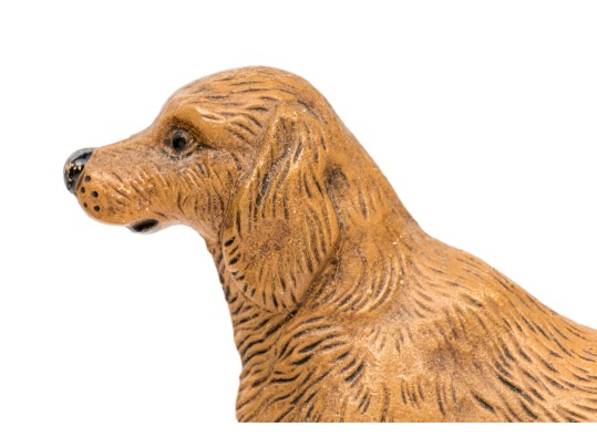 Decorative Painted Iron Golden Retriever Door Stop