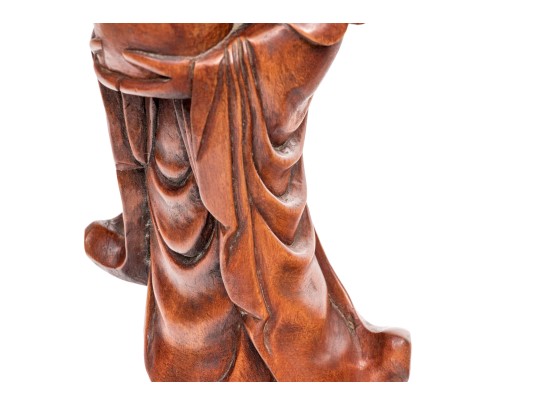 Chinese Carved Wood Figure Of An Immortal