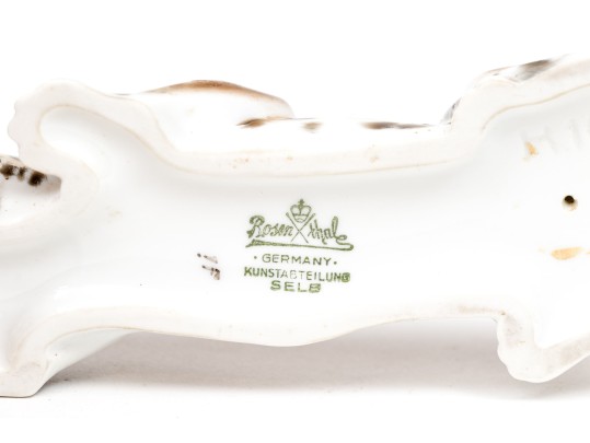 German Rosenthal Hand-Painted Porcelain Crouched Leopard