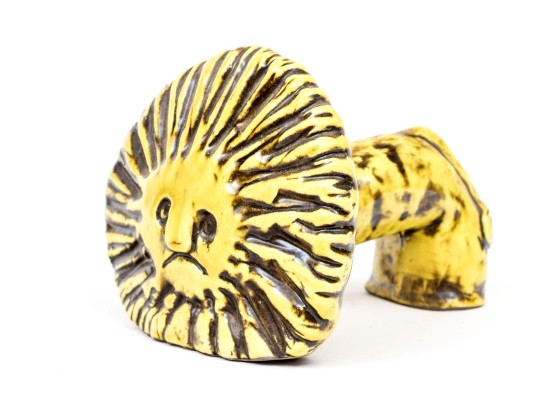 Mid Century Pottery Lion 