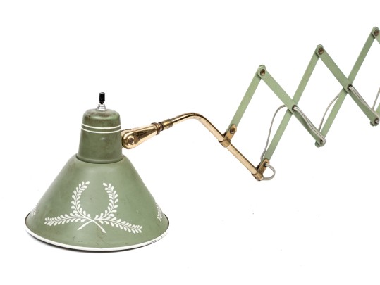 Mid-Century Tole Accordion Wall Lamp