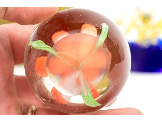 Four Fabulous Artisanal Hand-blown Glass Paperweights