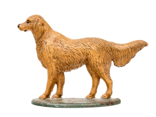 Decorative Painted Iron Golden Retriever Door Stop