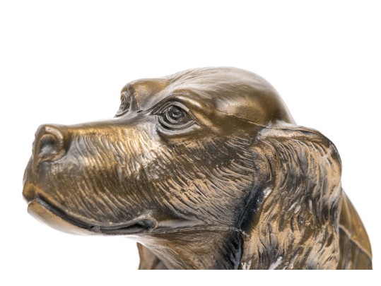 Pair Of Brass Tone Dog Head Bookends