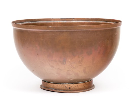 Oversized Solid Copper Revere Form Punch Bowl