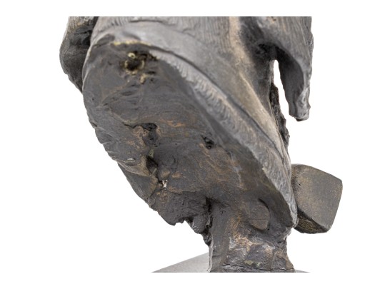 Phil Cote Bronze Finished Composition Head Of A Retriever Dog On Stand