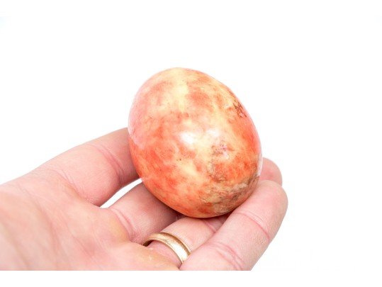 Decorative Twin Handled Tray With Ten Carved Stone Eggs