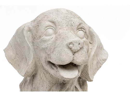 Cast Stone Seated Retriever Puppy