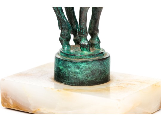 Beautiful Cast Bronze Pegasus In Verde Patina