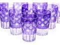 Set Of Ten Bohemian Amethyst Cut To Clear Tumblers