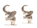 Adorable Pair Of Vintage Aluminum Elephant Bookends