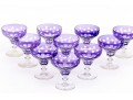 Set Of Ten Bohemian Style Amethyst Cut To Clear Cocktail Coupes