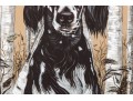 Marty H. Gordon (American [CT], 1947-2018) Print, English Setter With Birch Trees