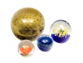Four Fabulous Artisanal Hand-blown Glass Paperweights