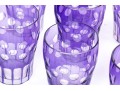 Set Of Ten Bohemian Amethyst Cut To Clear Tumblers