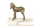 Art Deco Verde Finished Bronze Foal On Stone Base