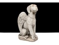Cast Stone Seated Dog With Angel Wings