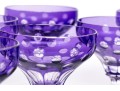 Set Of Ten Bohemian Style Amethyst Cut To Clear Cocktail Coupes