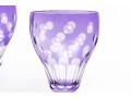 Set Of Seven Bohemian Amethyst Cut To Clear Goblets