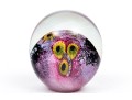 Signed Art Glass Floral Paperweight