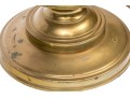 Large Pair Of Brass And Glass Candle Hurricanes