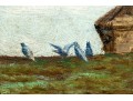 M.E. Torrey, Paris, Oil On Canvas, Village Scene With Figures, From Foster Brothers, Boston