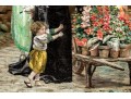 M.E. Torrey, Paris, Oil On Canvas, Village Scene With Figures, From Foster Brothers, Boston