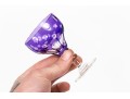 Set Of Ten Bohemian Amethyst Cut To Clear Dessert Wine Glasses