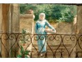M.E. Torrey, Paris, Oil On Canvas, Village Scene With Figures, From Foster Brothers, Boston
