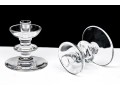 Pair Of Val St. Lambert Crystal Candlesticks With Single Glass Candlestick