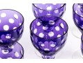 Set Of Nine Bohemian Amethyst Cut To Clear Goblets