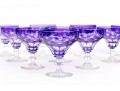Set Of Ten Bohemian Style Amethyst Cut To Clear Cocktail Coupes