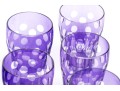 Set Of Ten Bohemian Amethyst Cut To Clear Tumblers
