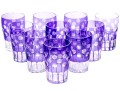Set Of Ten Bohemian Amethyst Cut To Clear Tumblers