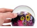 Signed Art Glass Floral Paperweight