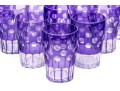 Set Of Ten Bohemian Amethyst Cut To Clear Tumblers