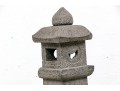 Cast Cement Dark Stained Pagoda Candle Lantern