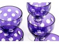 Set Of Nine Bohemian Amethyst Cut To Clear Goblets