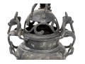 Chinese Bronze Twin-Handled And Lidded Tripod Censer